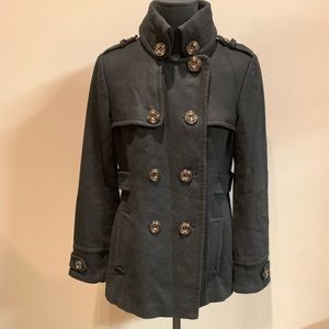 Military Style Recycled Wool Peacoat Size M